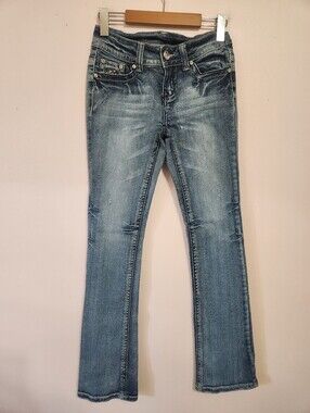 Y2K Seductions FD Rhinestone McBling Low Rise Bootcut Jeans Trashy Glam 3/26